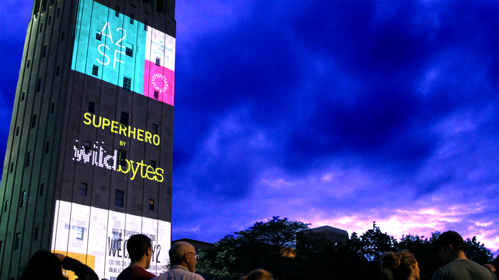 Interactive Projection Mapping Superhero - Ann Arbor Summer Festival - Wildbytes